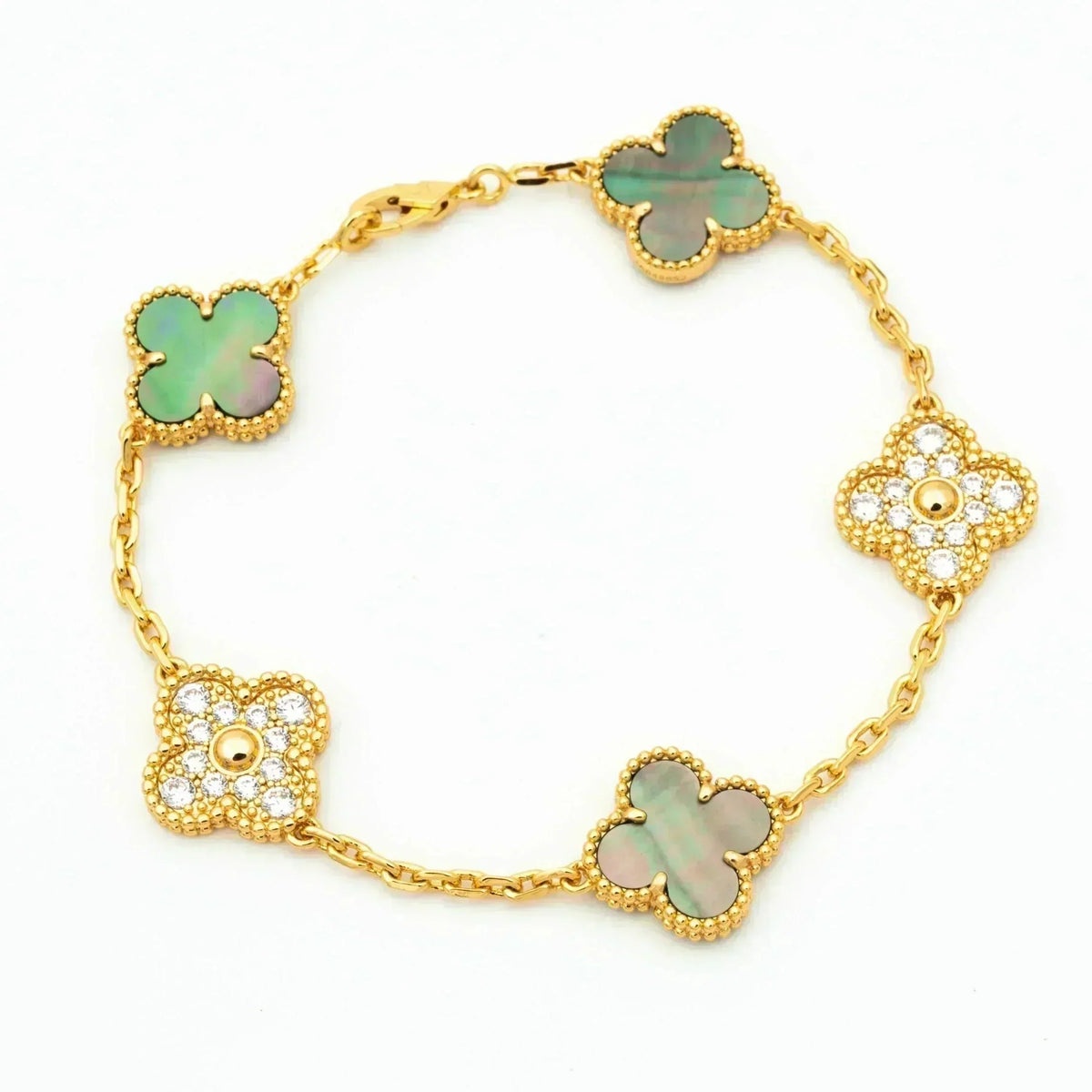 [⭐Mova] CLOVER 5 MOTIF GRAY MOP BRACELET COLLECTION