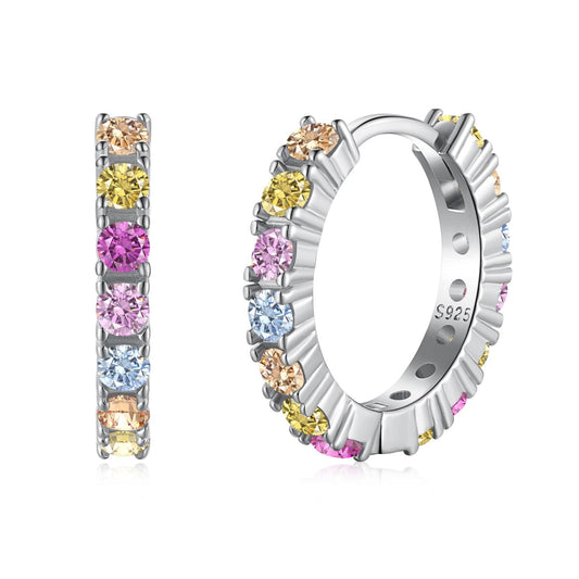 [⭐Mova Jewelry]Radiant Colorful Round Cut Earrings