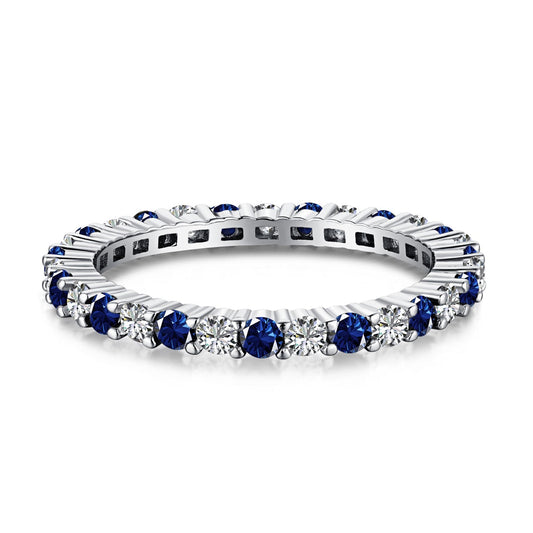 [⭐Mova Jewelry]Exquisite Colorful Round Cut Tennis Ring