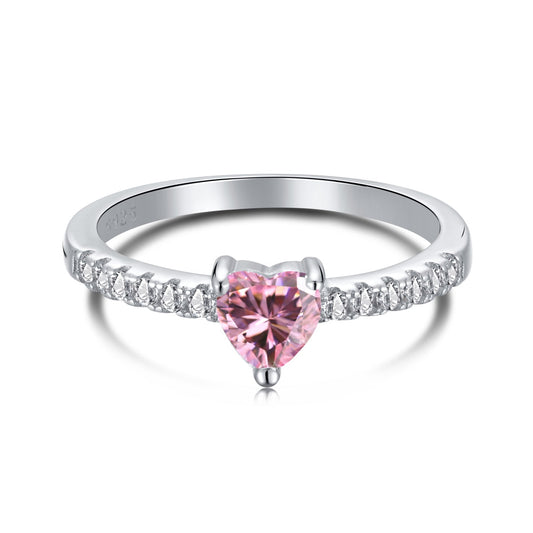 [⭐Mova Jewelry]0.5 Carat CaratEternity Charming Heart Shape Lover Ring