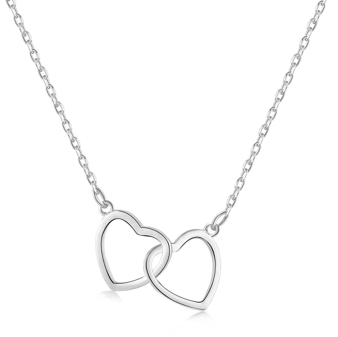 [⭐Mova Jewelry]Sterling Silver Love Double Ring Necklace