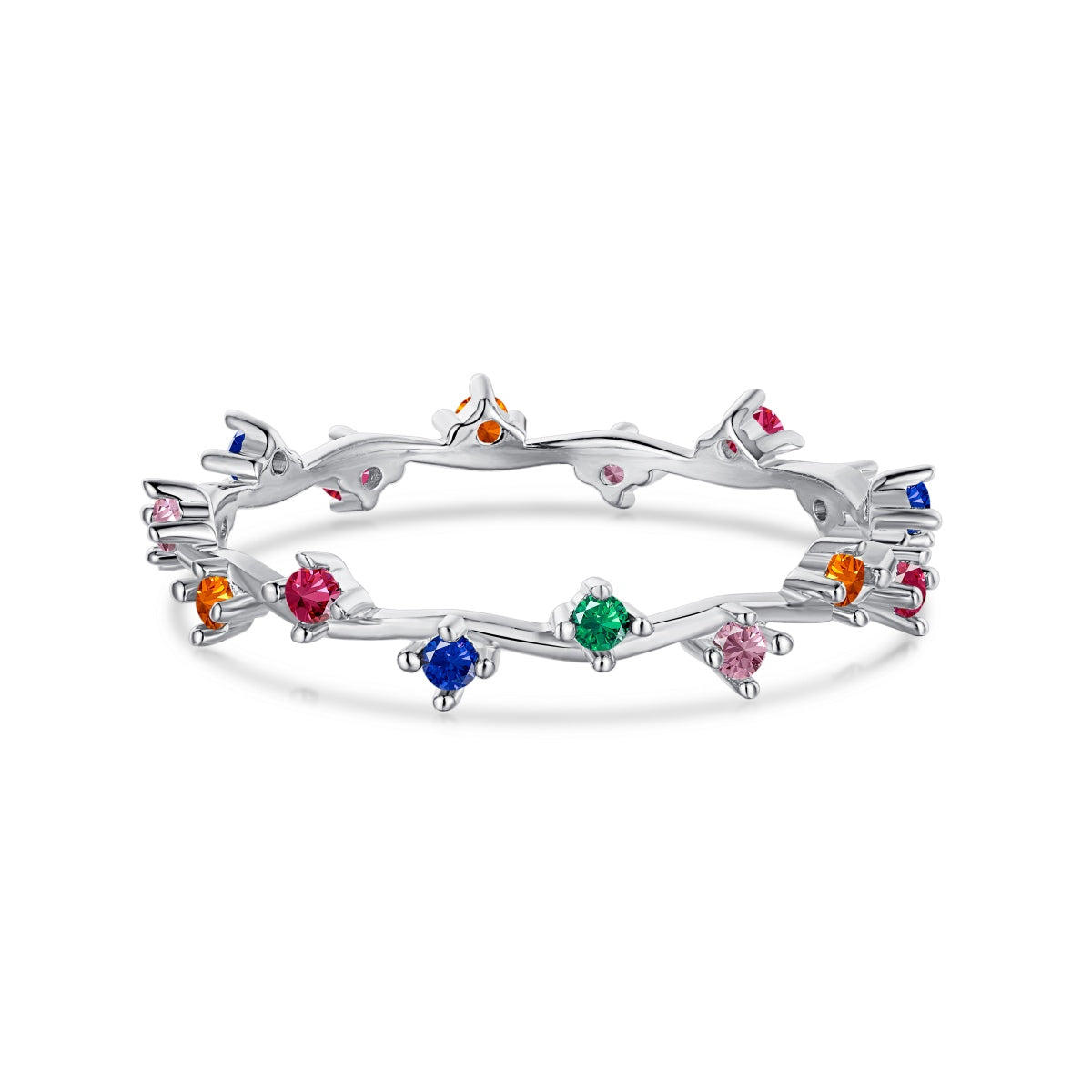 [⭐Mova Jewelry]Radiant Colorful Round Cut Daily Ring