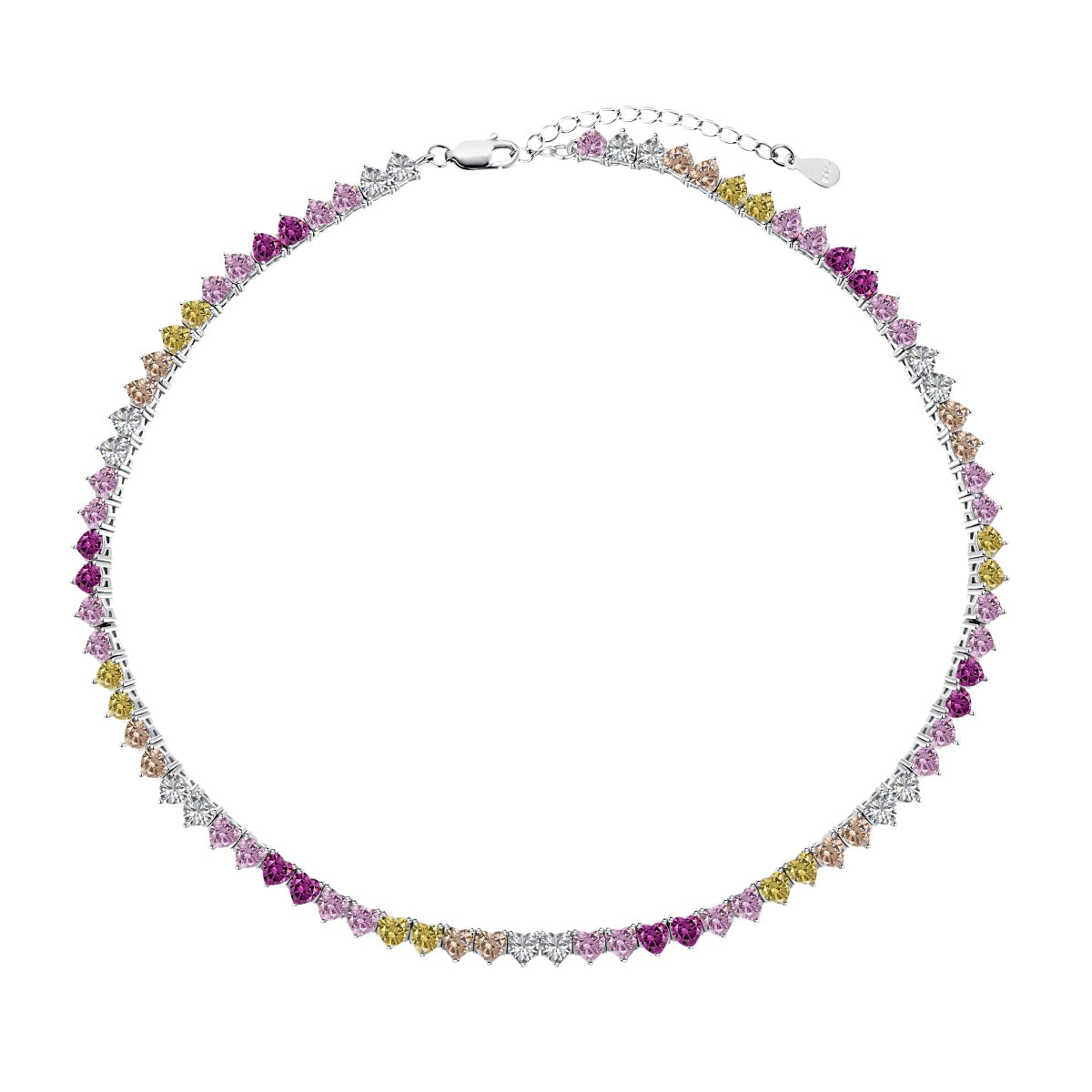 [⭐Mova Jewelry]⭐Movaling Colorful Full Heart Tennis Necklace