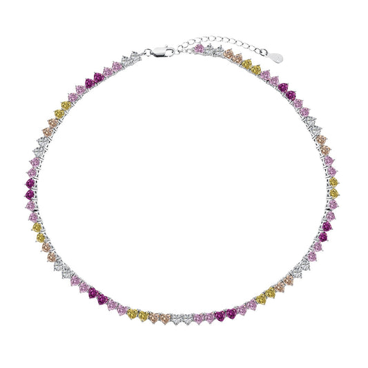[⭐Mova Jewelry]⭐Movaling Colorful Full Heart Tennis Necklace
