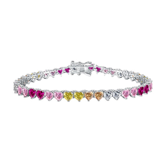 [⭐Mova Jewelry]Luxurious Colorful Romantic Heart Shape Lover Bracelet
