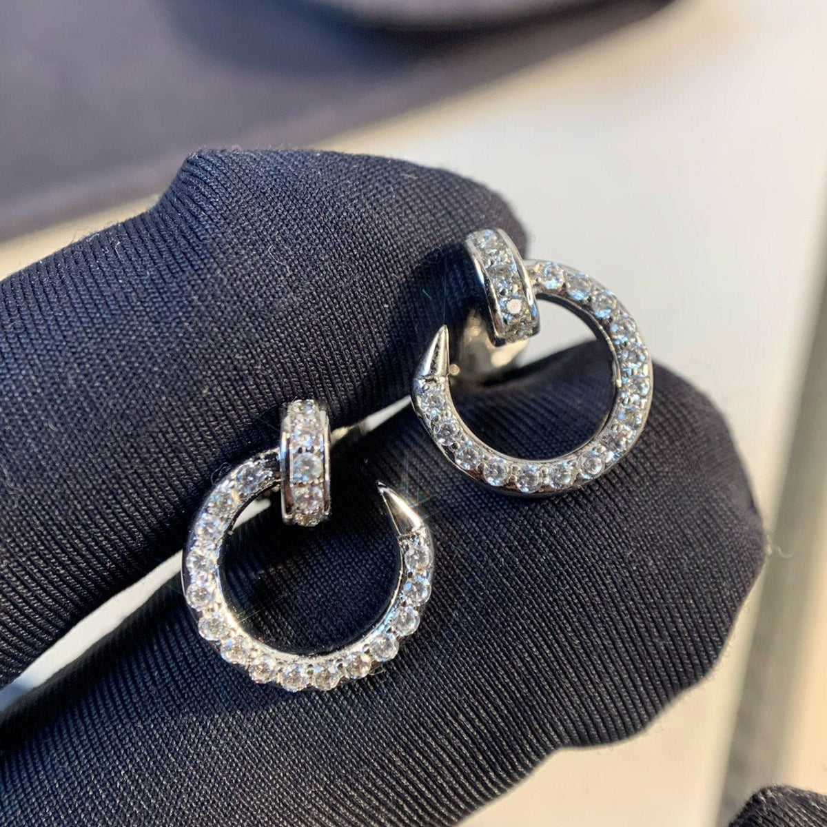 [⭐Mova]JUSTE EARRINGS SILVER DIAMONDS
