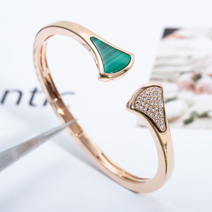 [⭐Mova]DREAM BRACELET OPEN MALACHITE PINK GOLD
