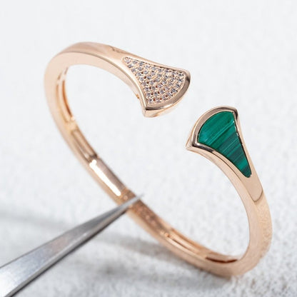 [⭐Mova]DREAM BRACELET OPEN MALACHITE PINK GOLD