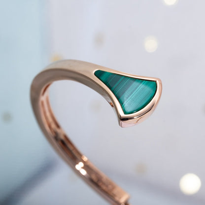 [⭐Mova]DREAM BRACELET OPEN MALACHITE PINK GOLD