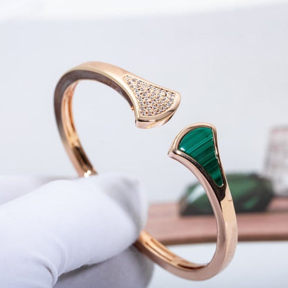 [⭐Mova]DREAM BRACELET OPEN MALACHITE PINK GOLD