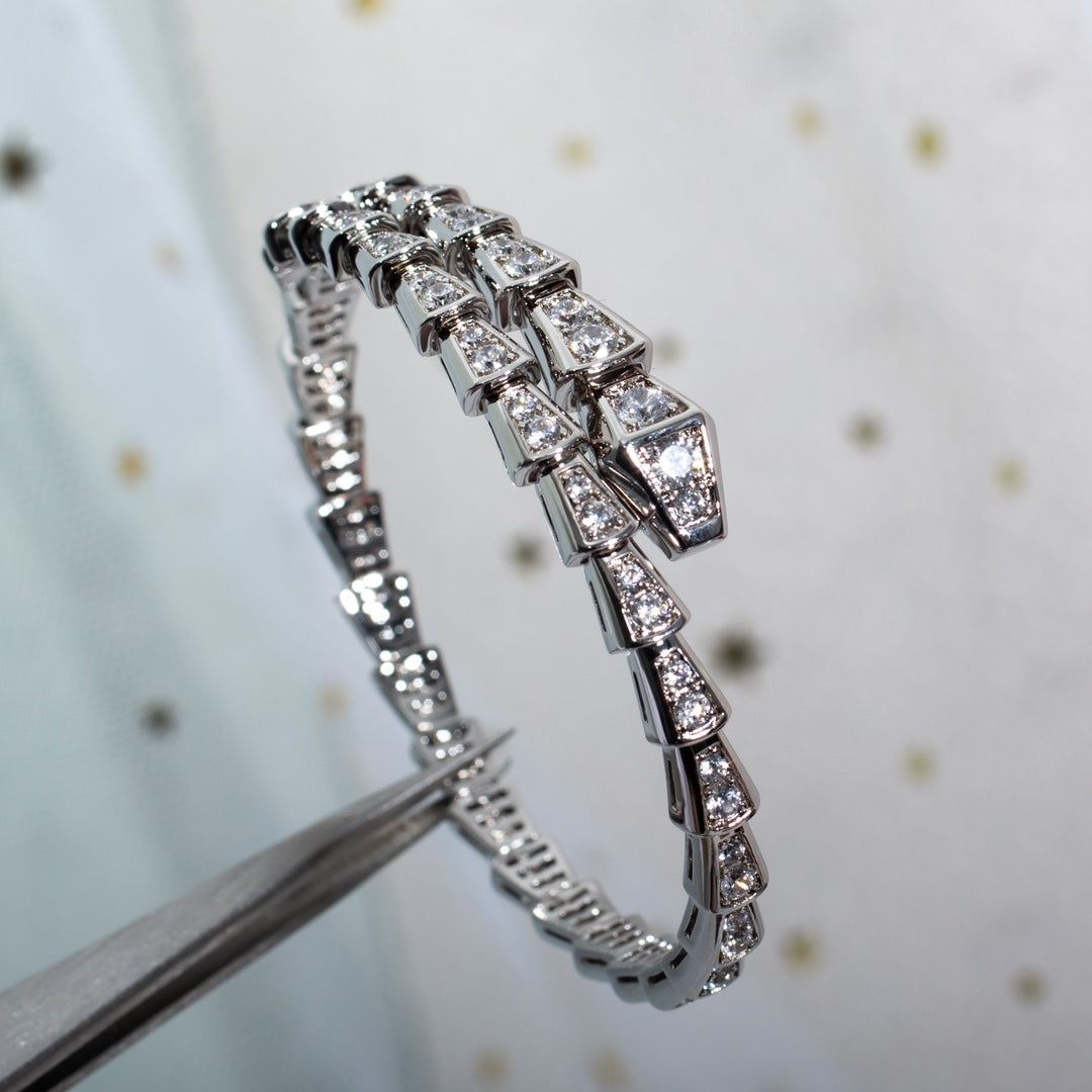 [⭐Mova]SERPENTI BRACELET 6MM SILVER DIAMOND