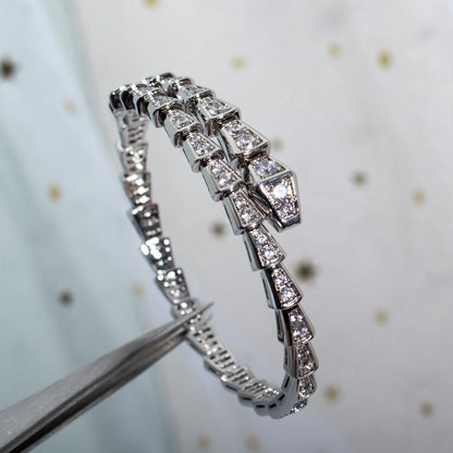 [⭐Mova]SERPENTI BRACELET 6MM SILVER DIAMOND