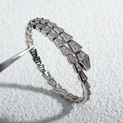 [⭐Mova]SERPENTI BRACELET 6MM SILVER DIAMOND