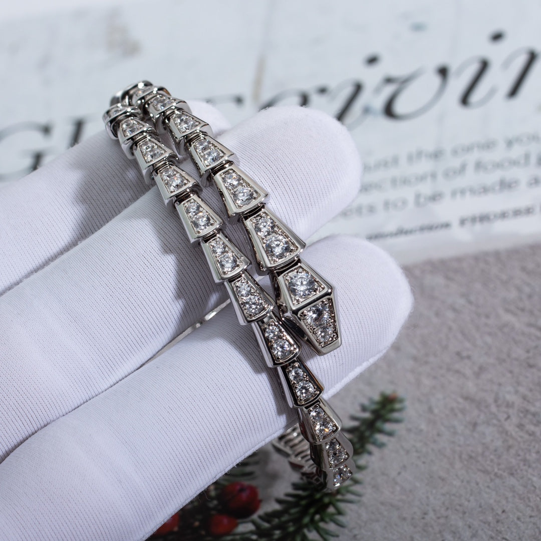 [⭐Mova]SERPENTI BRACELET 6MM SILVER DIAMOND