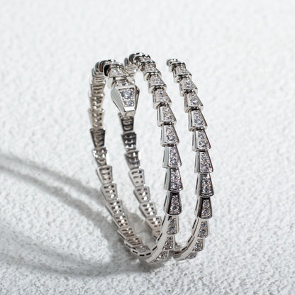 [⭐Mova]SERPENTI BRACELET SILVER DIAMOND DOUBLE ROW