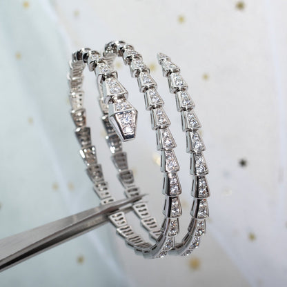 [⭐Mova]SERPENTI BRACELET SILVER DIAMOND DOUBLE ROW
