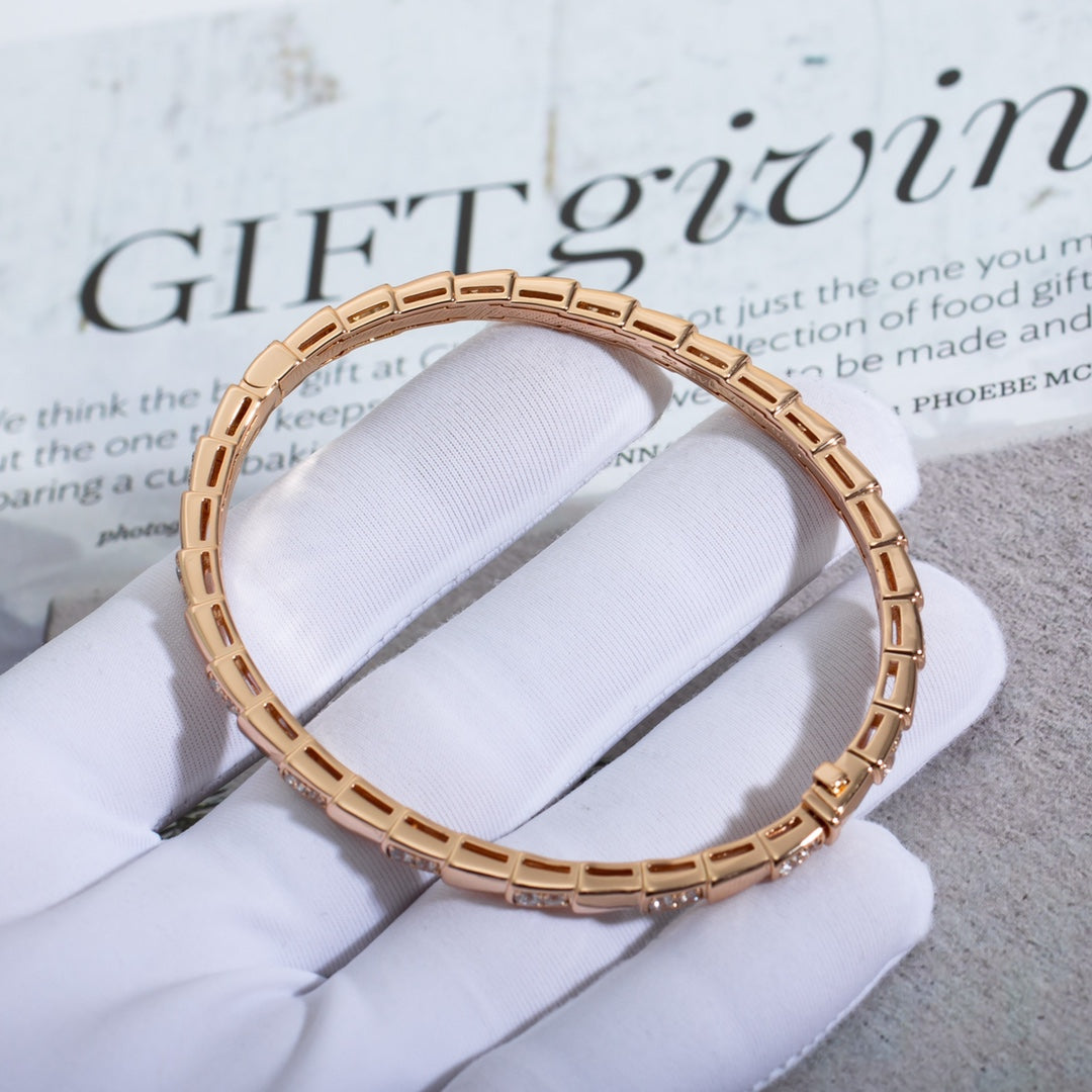 [⭐Mova]SERPENTI SMALL BRACELET PINK GOLD DIAMOND