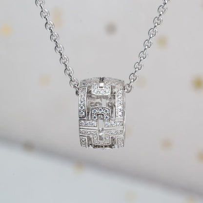 [⭐Mova]PARENTESI NECKLACE SILVER DIAMOND