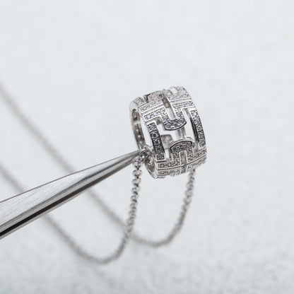 [⭐Mova]PARENTESI NECKLACE SILVER DIAMOND