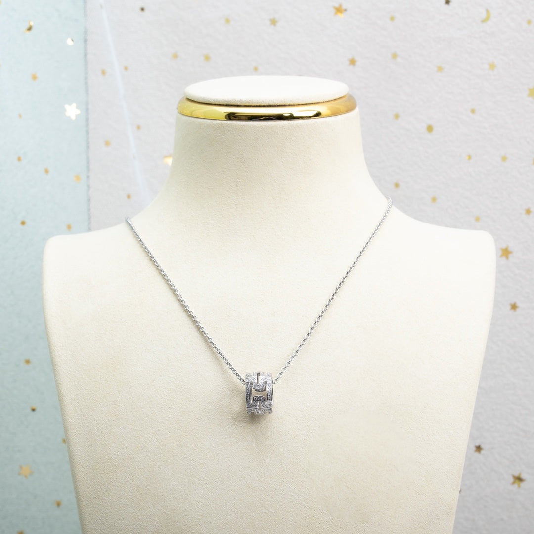 [⭐Mova]PARENTESI NECKLACE SILVER DIAMOND