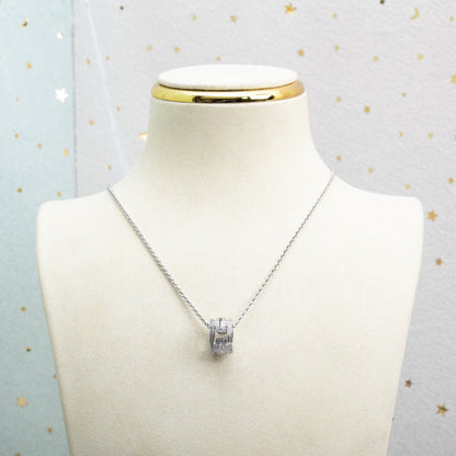 [⭐Mova]PARENTESI NECKLACE SILVER DIAMOND