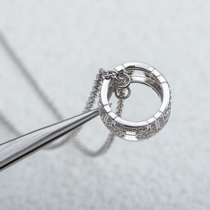 [⭐Mova]PARENTESI NECKLACE SILVER DIAMOND