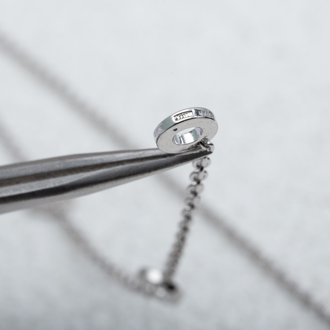 [⭐Mova]PARENTESI NECKLACE SILVER DIAMOND