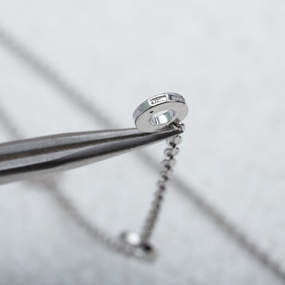 [⭐Mova]PARENTESI NECKLACE SILVER DIAMOND