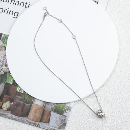 [⭐Mova]PARENTESI NECKLACE SILVER DIAMOND