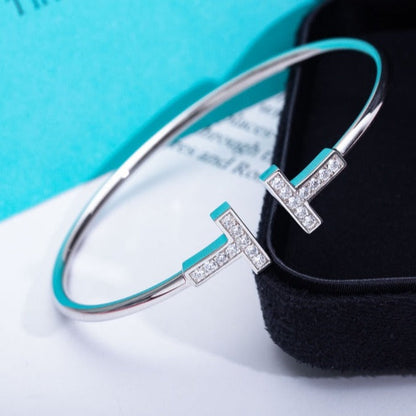 [⭐Mova Jewels]T BRACELET 1.8MM DIAMOND SILVER