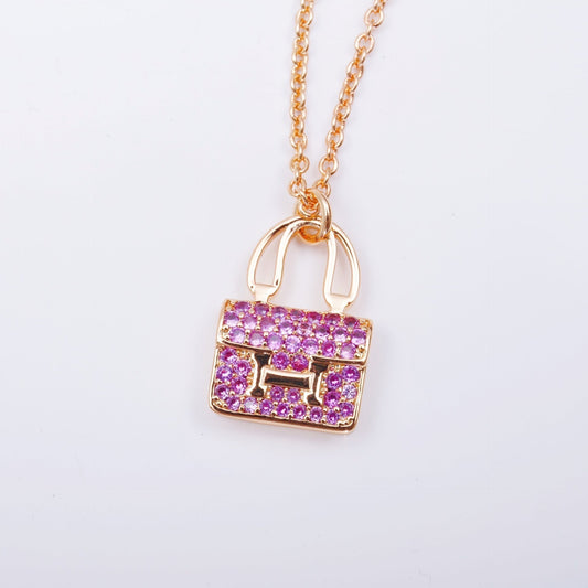 [⭐Mova]CONSTANCE PEDANT PURPLE DIAMOND NECKLACE