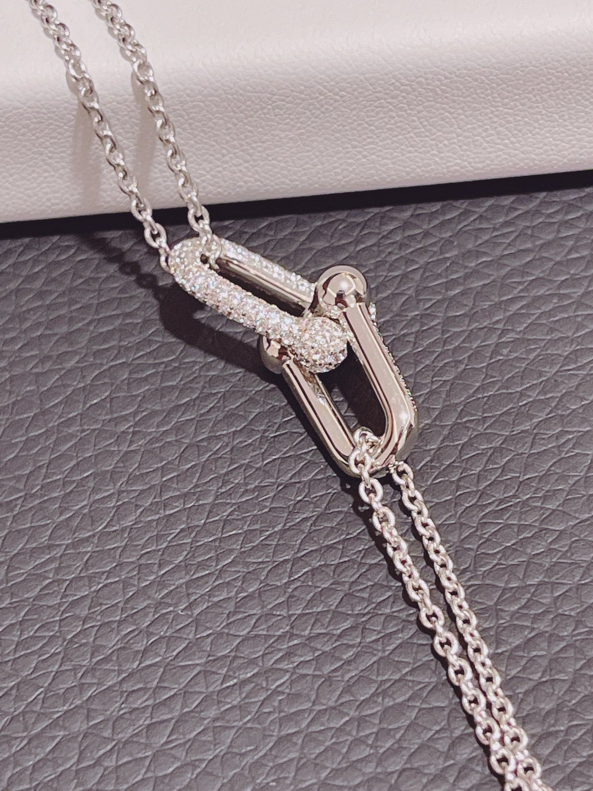 [⭐Mova Jewels]HARDWEAR DOUBLE LINK PEDANT SILVER DIAMOND NECKLACE