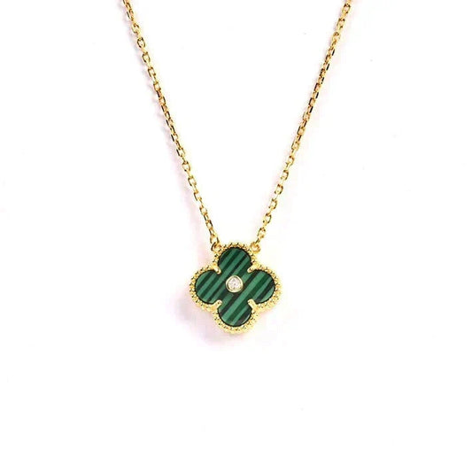 [⭐Mova]CLOVER 15MM DIAMOND TURQUOISE NECKLACE