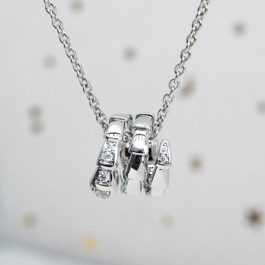 [⭐Mova]SERPENTI SILVER NECKLACE DIAMOND