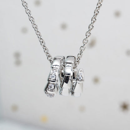 [⭐Mova]SERPENTI SILVER NECKLACE DIAMOND