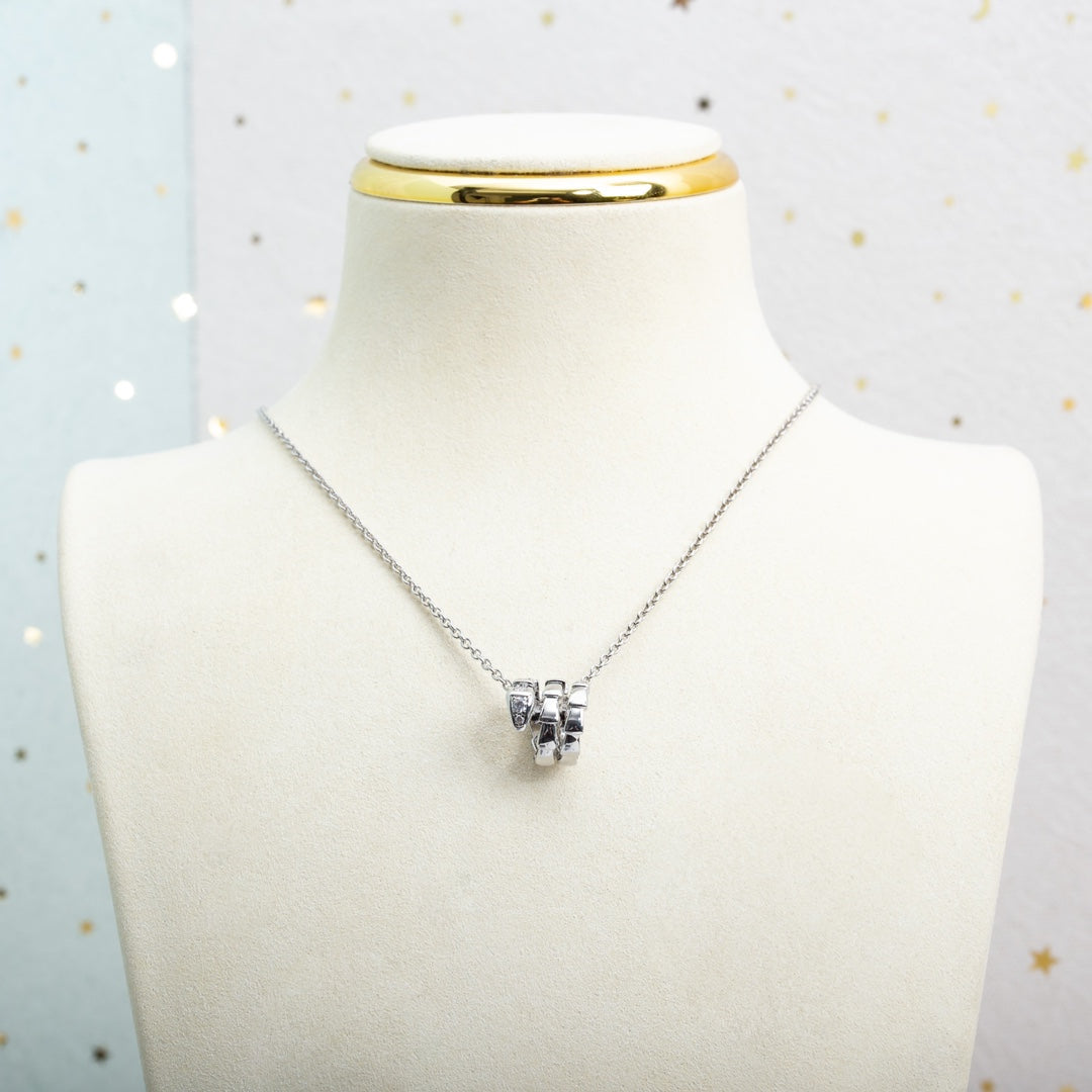 [⭐Mova]SERPENTI SILVER NECKLACE DIAMOND