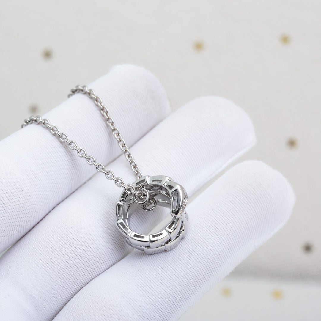 [⭐Mova]SERPENTI SILVER NECKLACE DIAMOND