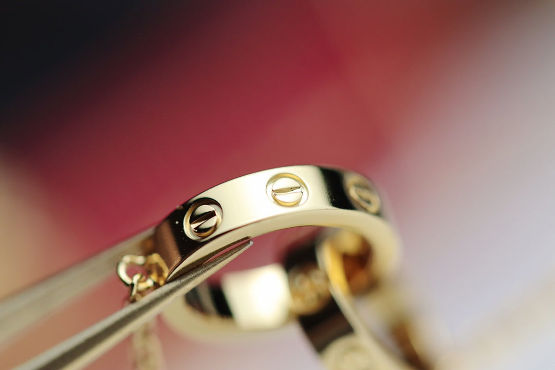 [⭐Mova]LOVE NECKLACE DOUBLE RING GOLD