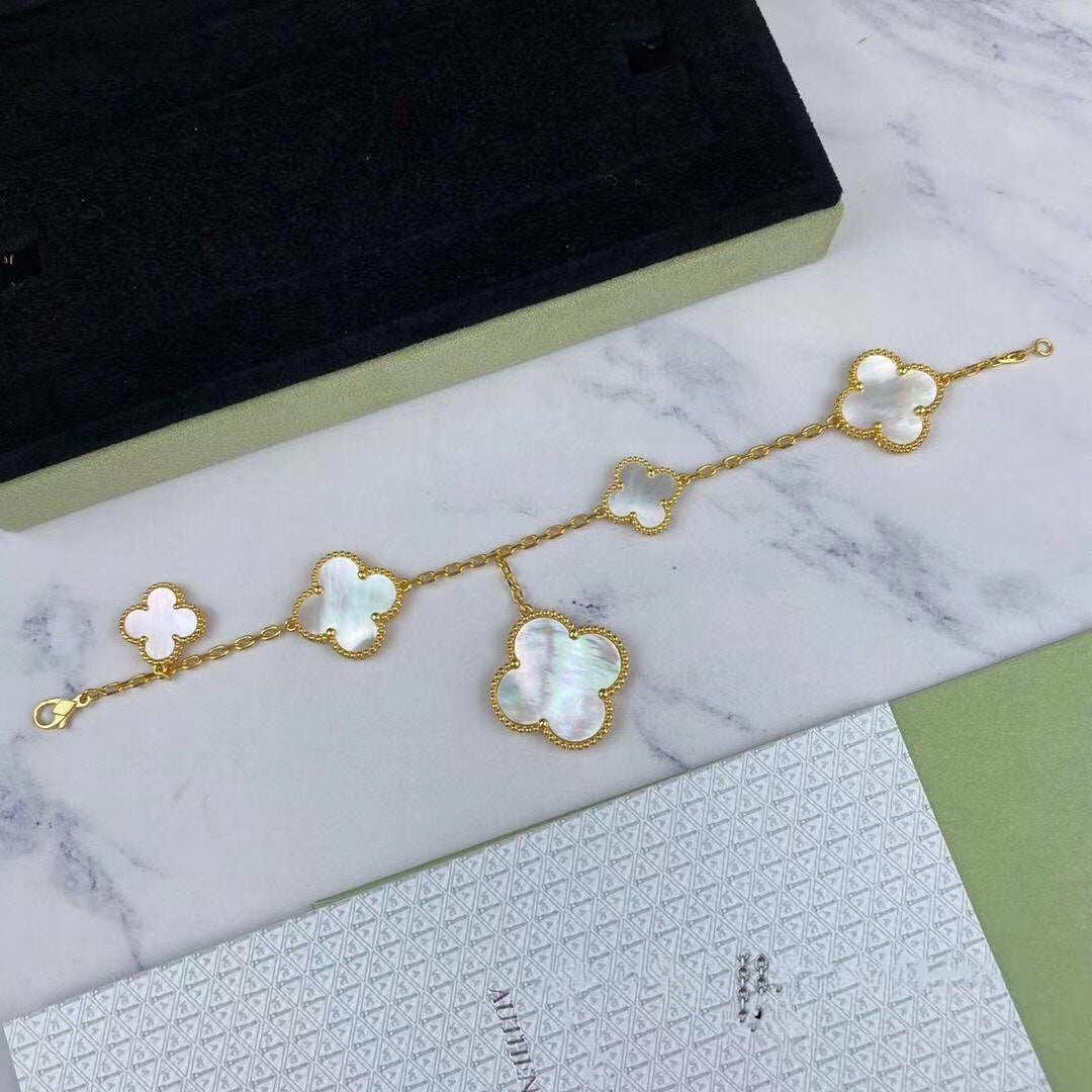 [⭐Mova]MAGIC CLOVER MOP GOLD BRACELET 5 MOTIFS
