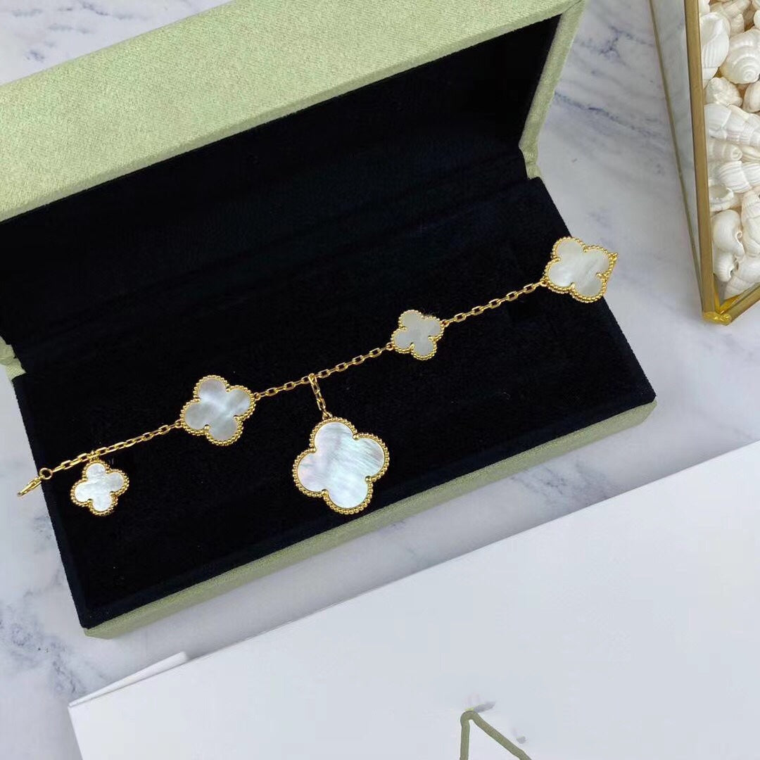[⭐Mova]MAGIC CLOVER MOP GOLD BRACELET 5 MOTIFS