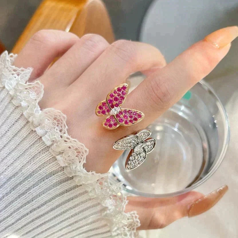 [⭐Mova]TWIN BUTTERFLY DIAMOND RING