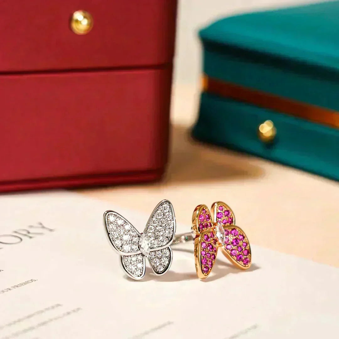 [⭐Mova]TWIN BUTTERFLY DIAMOND RING
