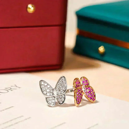 [⭐Mova]TWIN BUTTERFLY DIAMOND RING