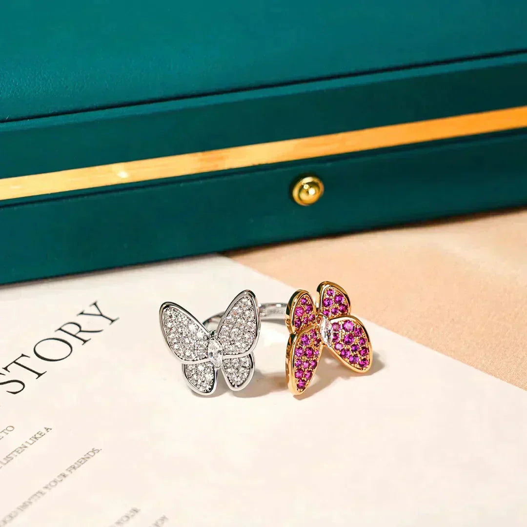 [⭐Mova]TWIN BUTTERFLY DIAMOND RING
