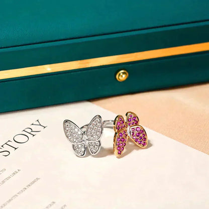 [⭐Mova]TWIN BUTTERFLY DIAMOND RING