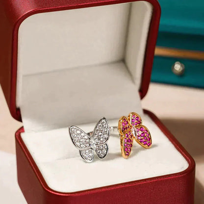 [⭐Mova]TWIN BUTTERFLY DIAMOND RING