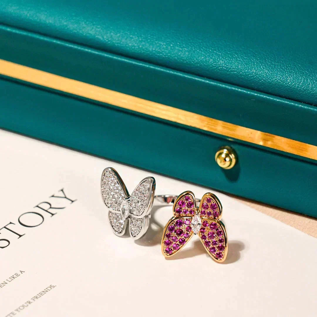 [⭐Mova]TWIN BUTTERFLY DIAMOND RING