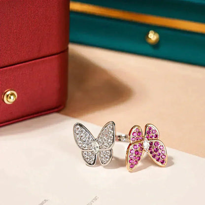 [⭐Mova]TWIN BUTTERFLY DIAMOND RING