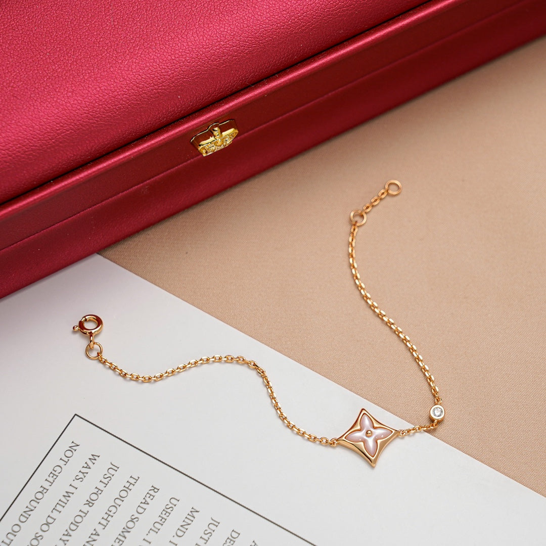 [⭐Mova]STAR 1 DIAMOND PINK GOLD BRACELET