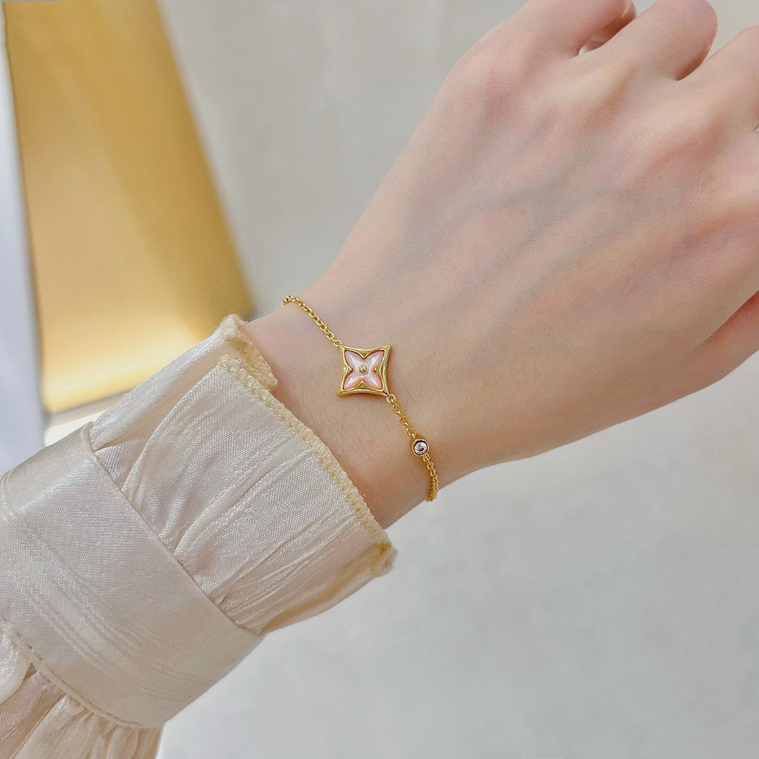 [⭐Mova]STAR 1 DIAMOND PINK GOLD BRACELET
